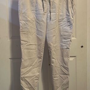 Maurices Cream Straight Leg Pants Lightweight Cotton Blend